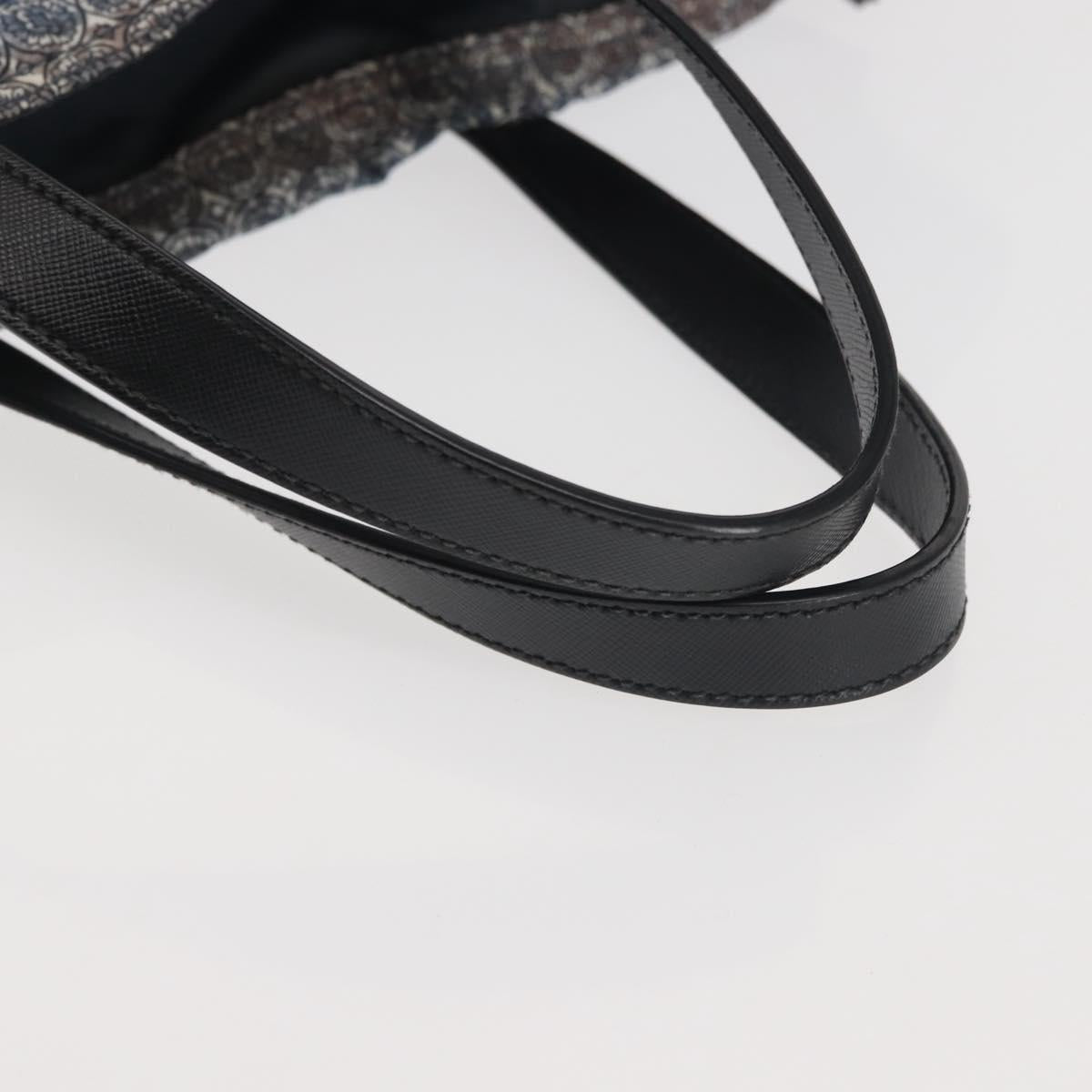 PRADA Tote Bag Nylon Blue Silver Auth hk3057