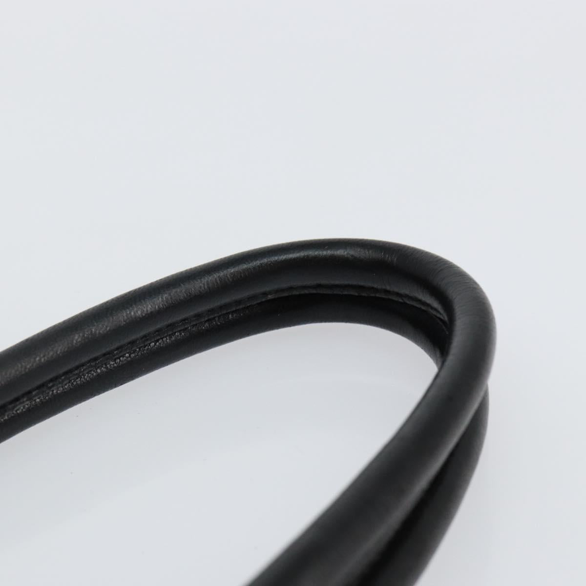 PRADA Tote Bag Nylon Black Silver Auth hk3058