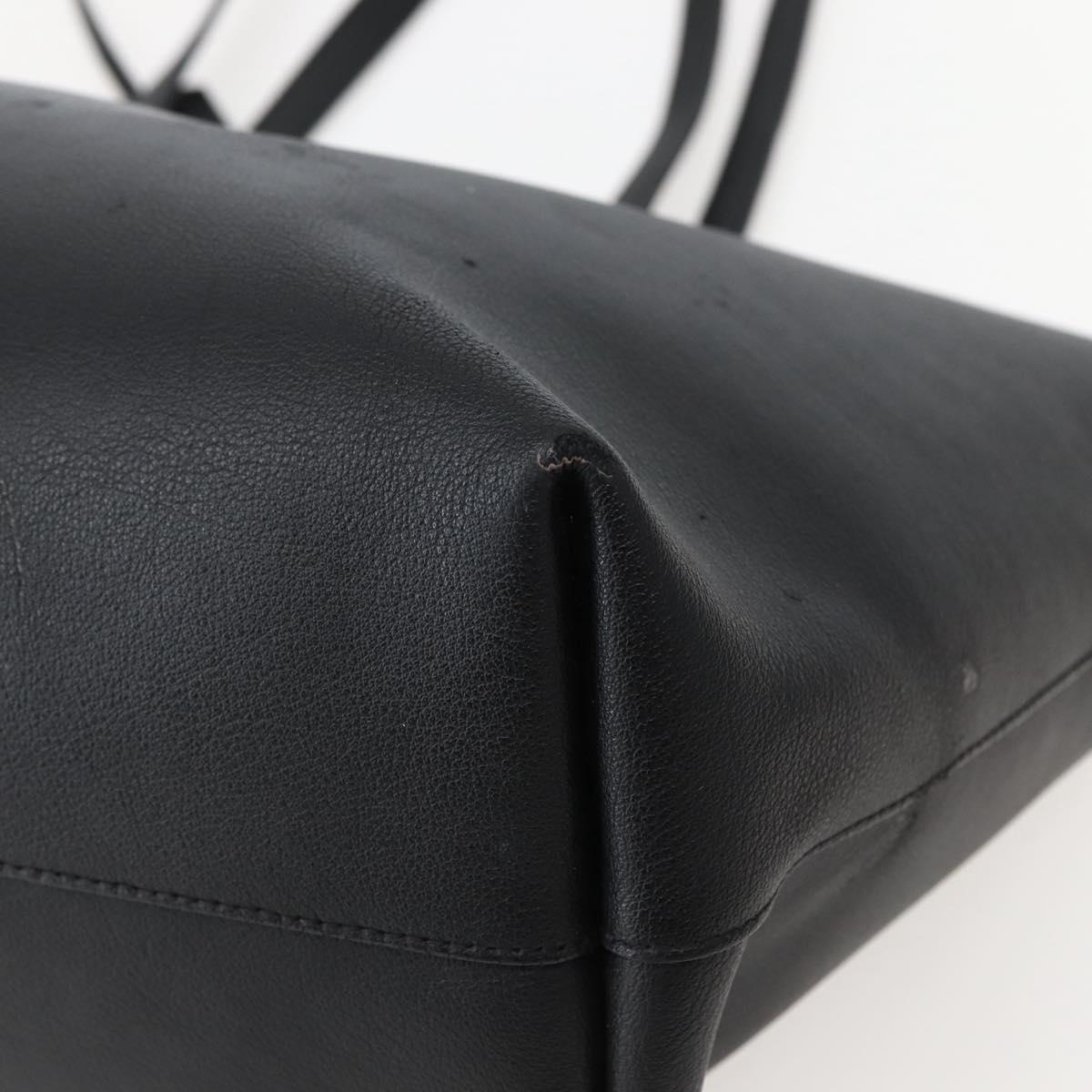 SAINT LAURENT Tote Bag Leather Black Auth hk3059