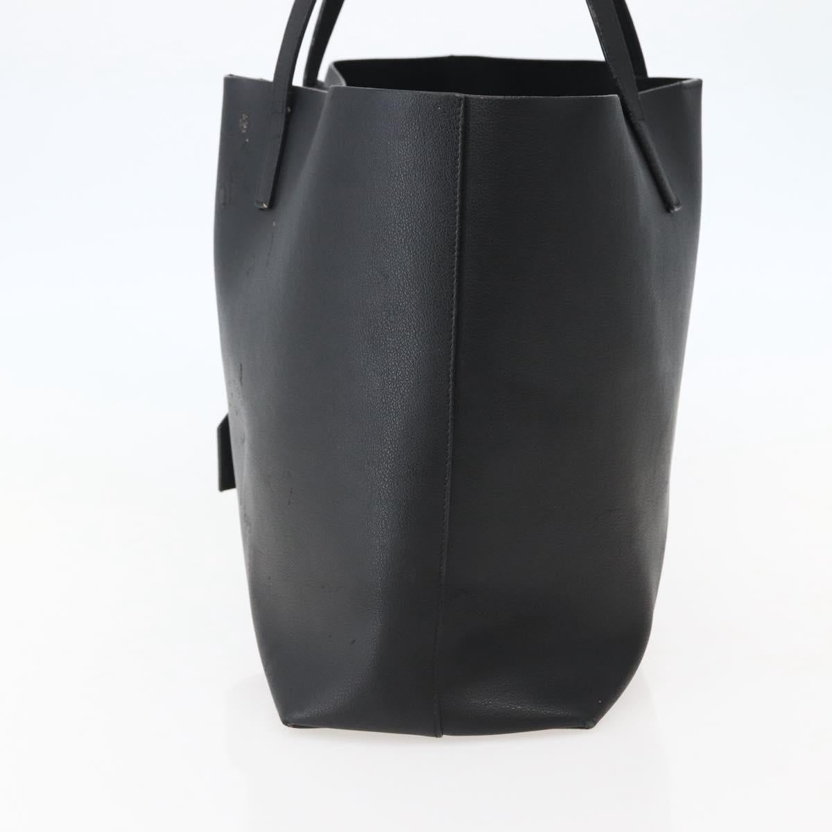 SAINT LAURENT Tote Bag Leather Black Auth hk3059