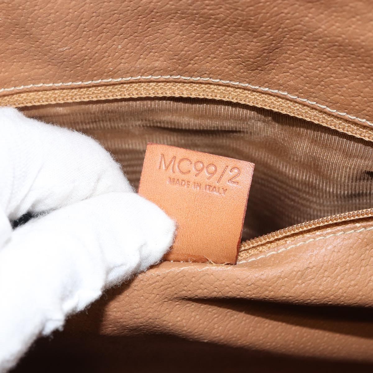 CELINE Macadam Canvas Hand Bag PVC Leather Brown Gold Auth hk3063