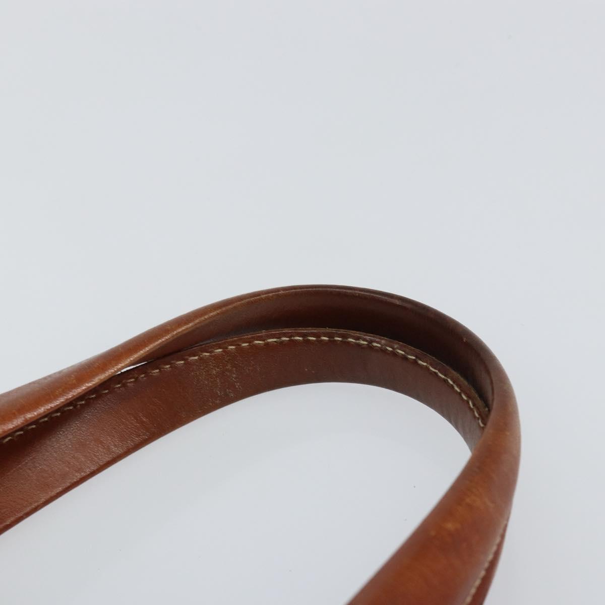 CELINE Macadam Canvas Hand Bag PVC Leather Brown Gold Auth hk3063