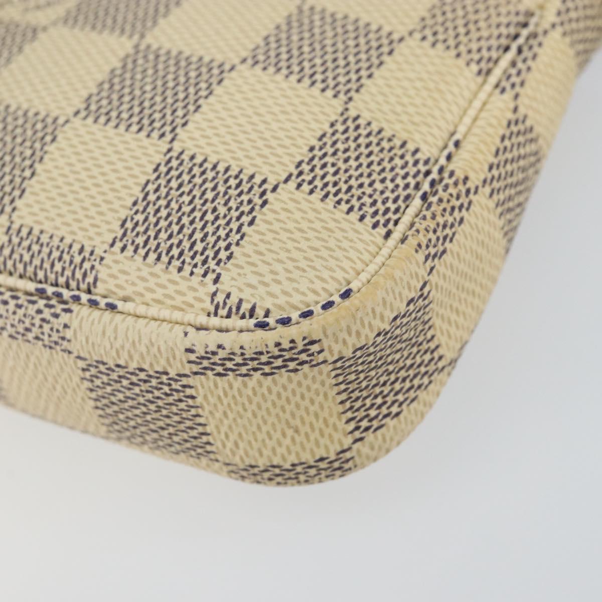 LOUIS VUITTON Damier Azur Mini Pochette Accessoires Pouch N63005 LV Auth hk3071