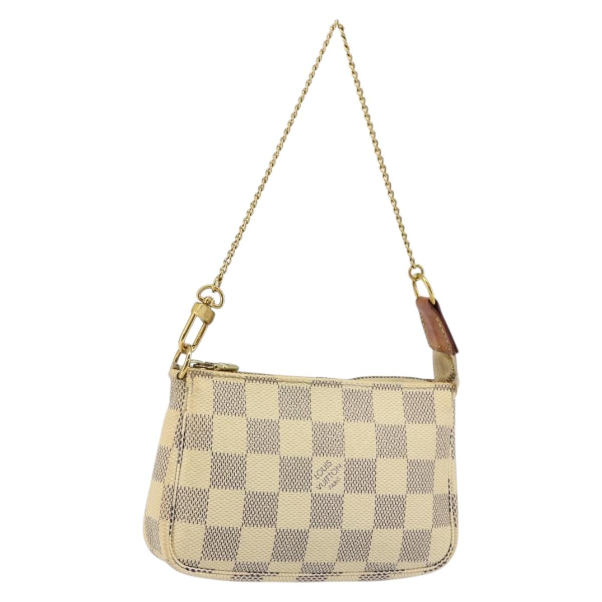 LOUIS VUITTON Damier Azur Mini Pochette Accessoires Pouch N63005 LV Auth hk3071