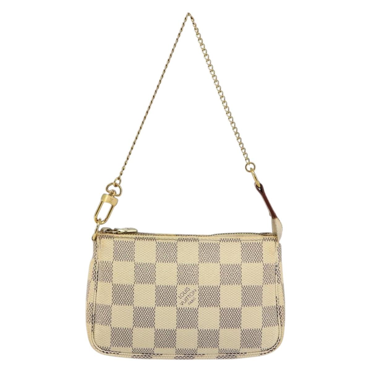LOUIS VUITTON Damier Azur Mini Pochette Accessoires Pouch N63005 LV Auth hk3071