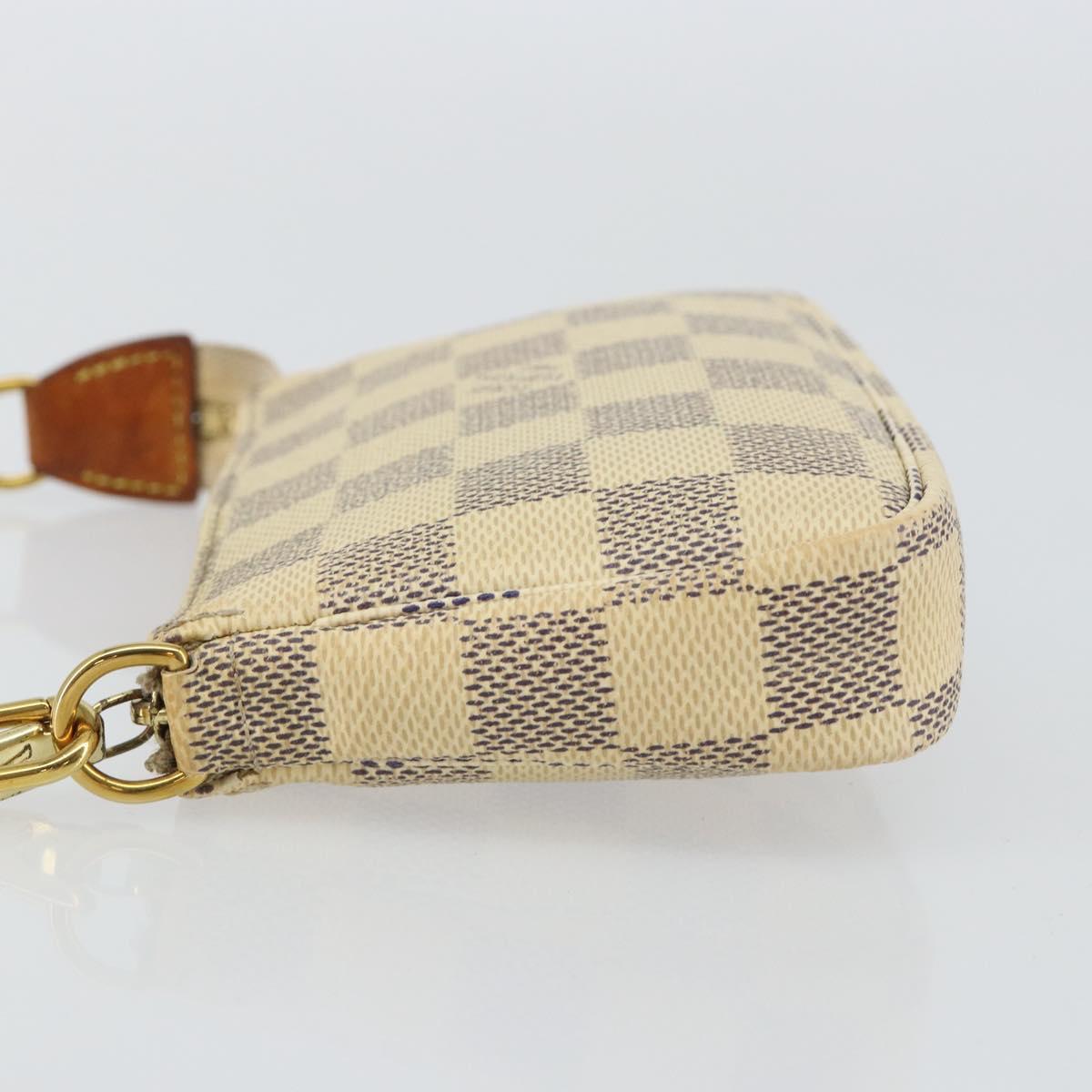 LOUIS VUITTON Damier Azur Mini Pochette Accessoires Pouch N63005 LV Auth hk3071