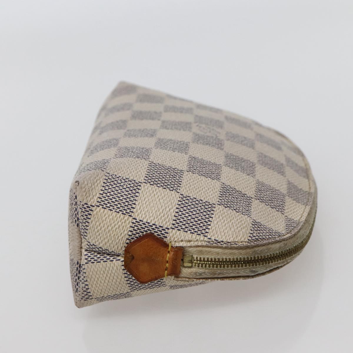 LOUIS VUITTON Damier Azur Pochette Cosmetic PM Pouch N60024 LV Auth hk3072