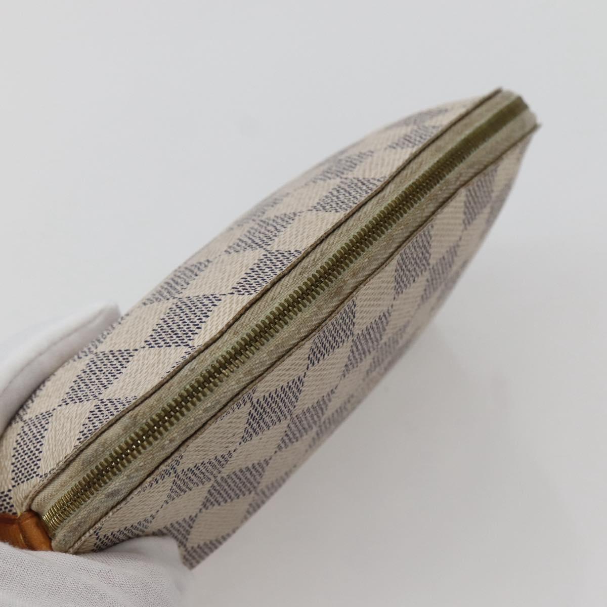 LOUIS VUITTON Damier Azur Pochette Cosmetic PM Pouch N60024 LV Auth hk3072