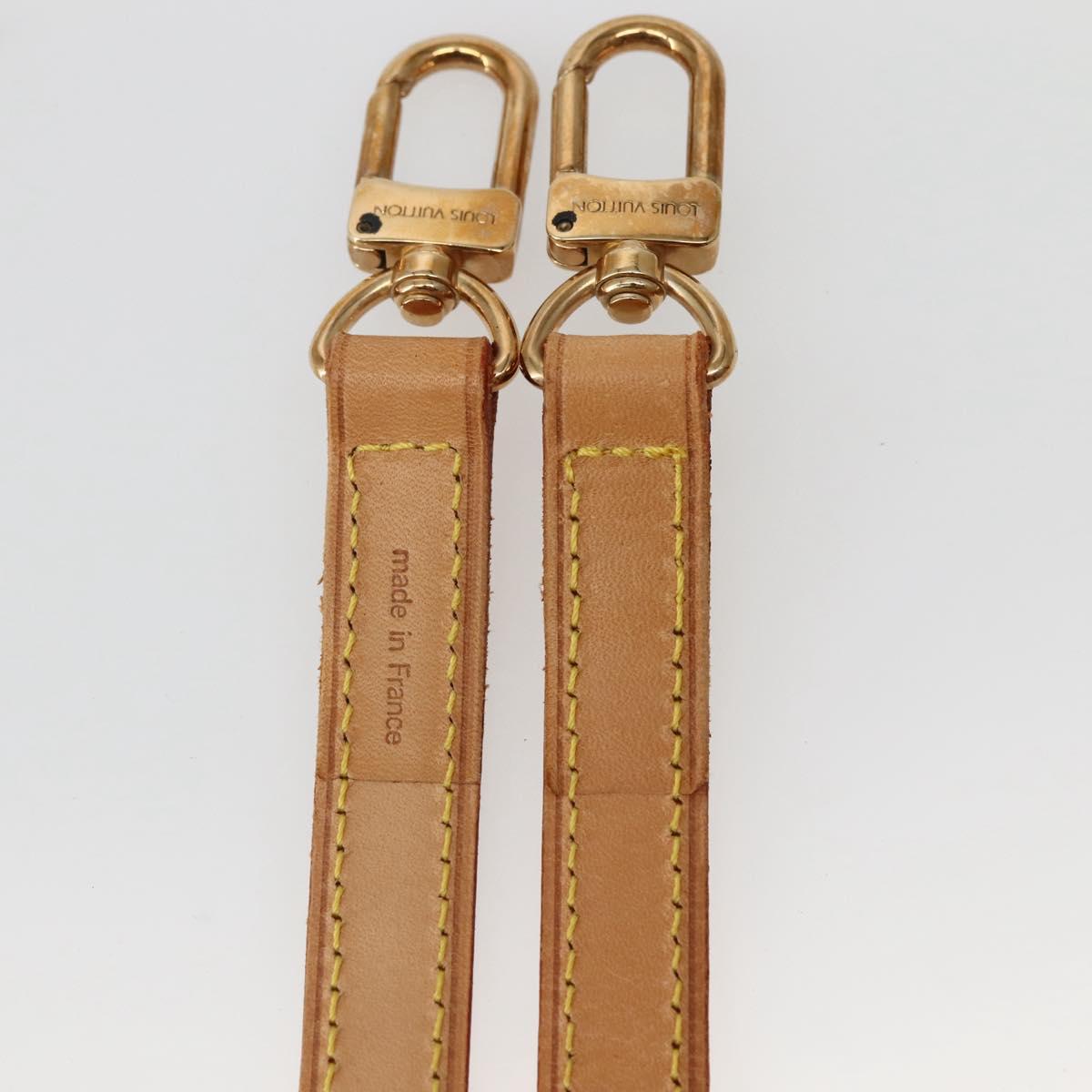 LOUIS VUITTON Shoulder Strap Leather 35.4"" Beige LV Auth hk3078