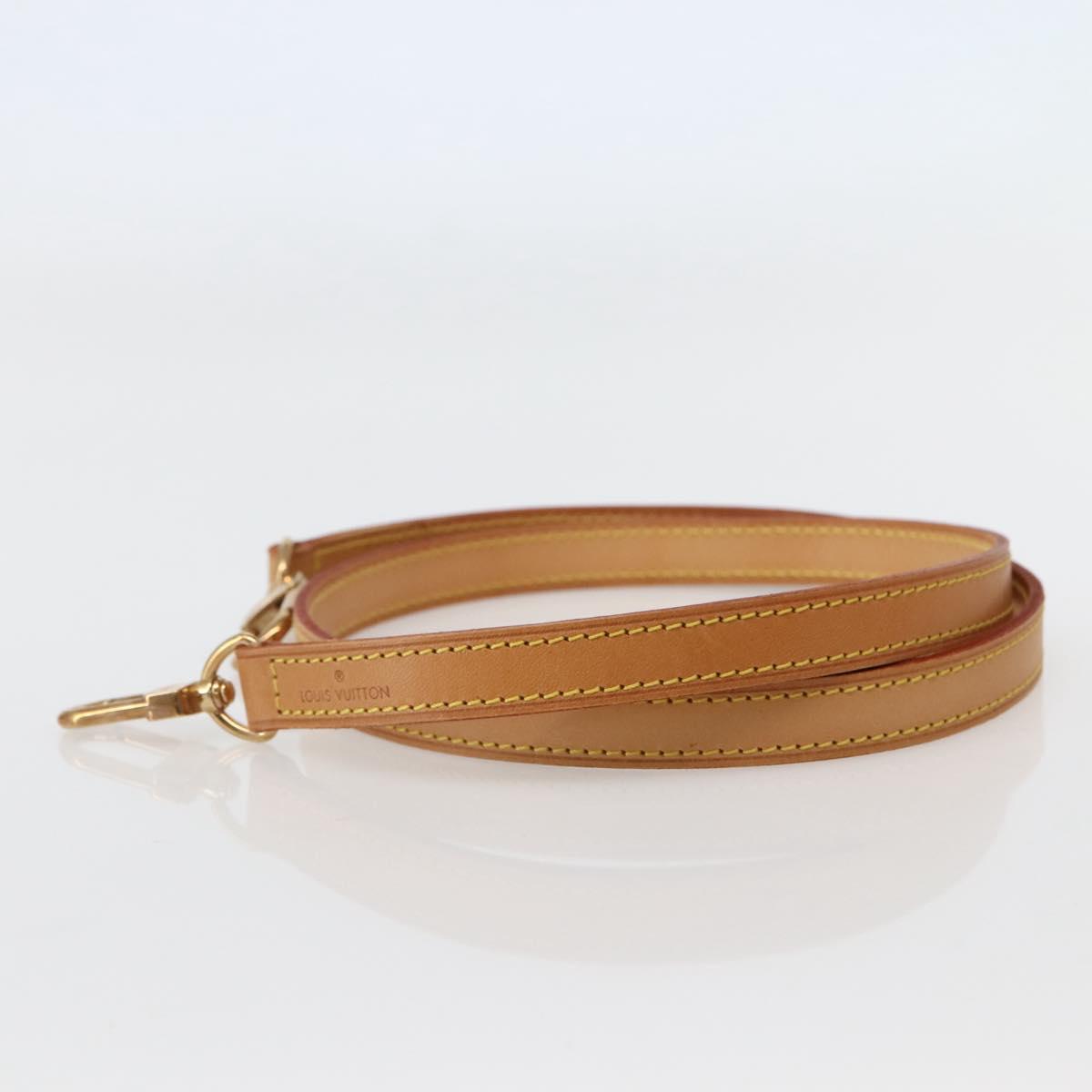 LOUIS VUITTON Shoulder Strap Leather 35.4"" Beige LV Auth hk3078