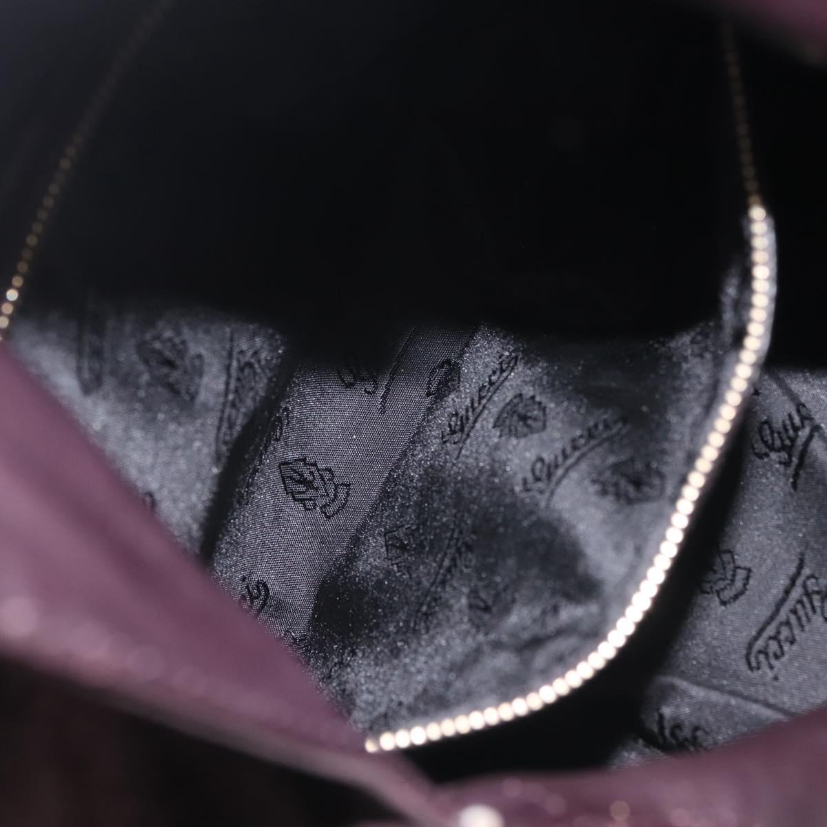 GUCCI Hand Bag Suede 2way Brown Gold 203486 Auth hk3084
