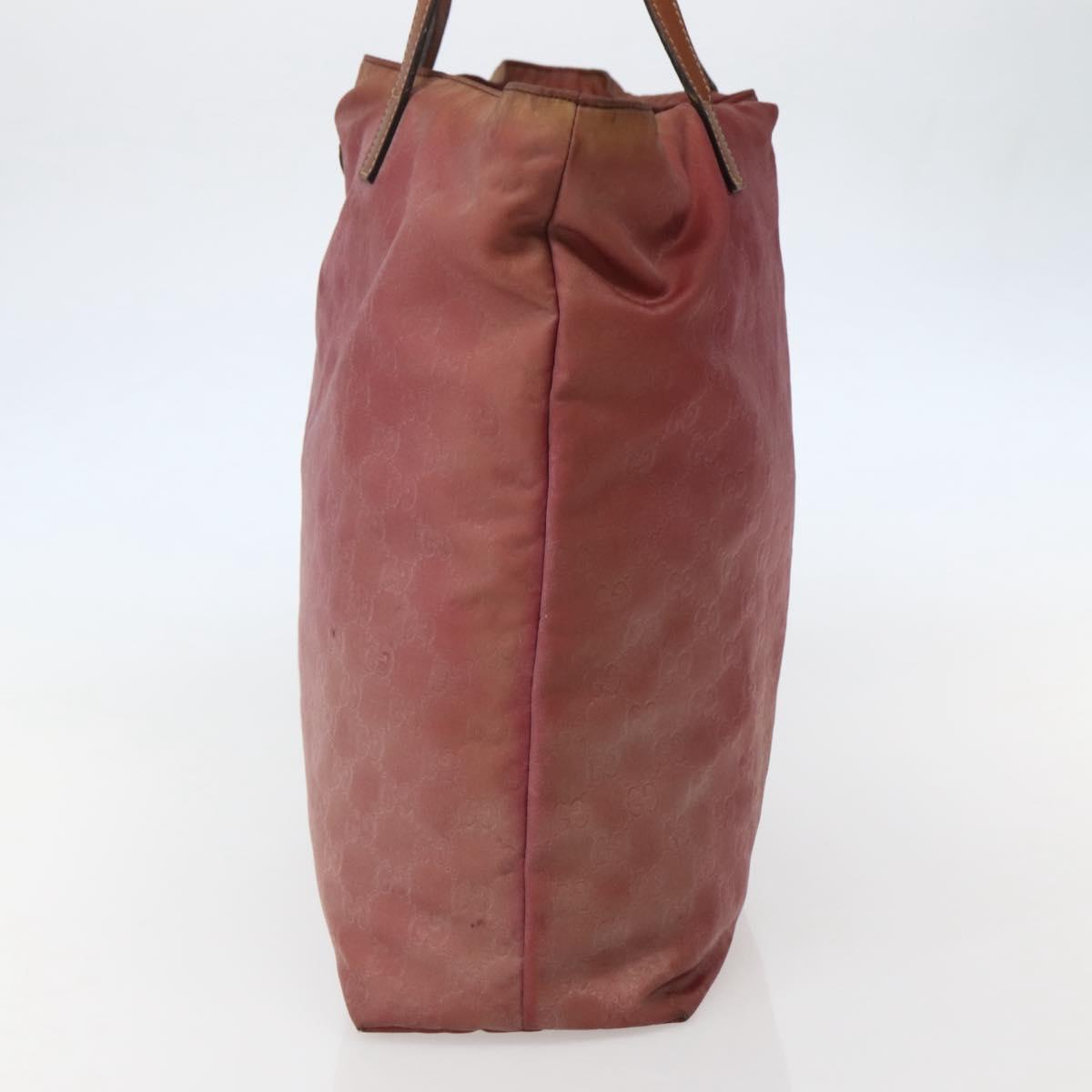 GUCCI GG Canvas Tote Bag Nylon Pink Gold 295252 Auth hk3085