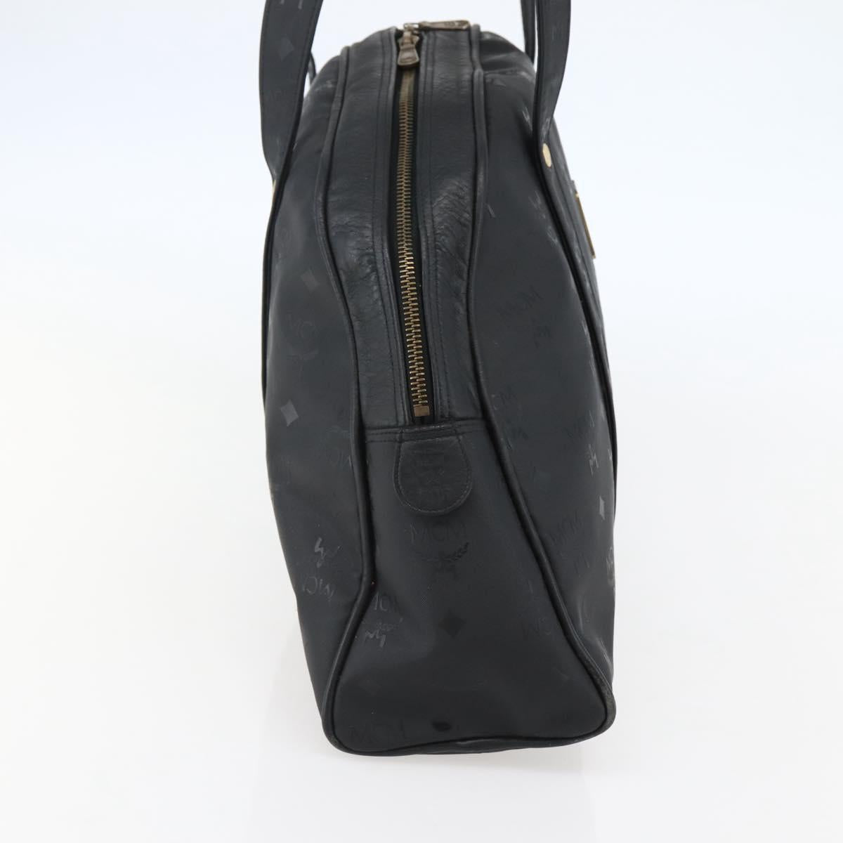 MCM Vicetos Logogram Shoulder Bag PVC Leather Black Gold Auth hk3093