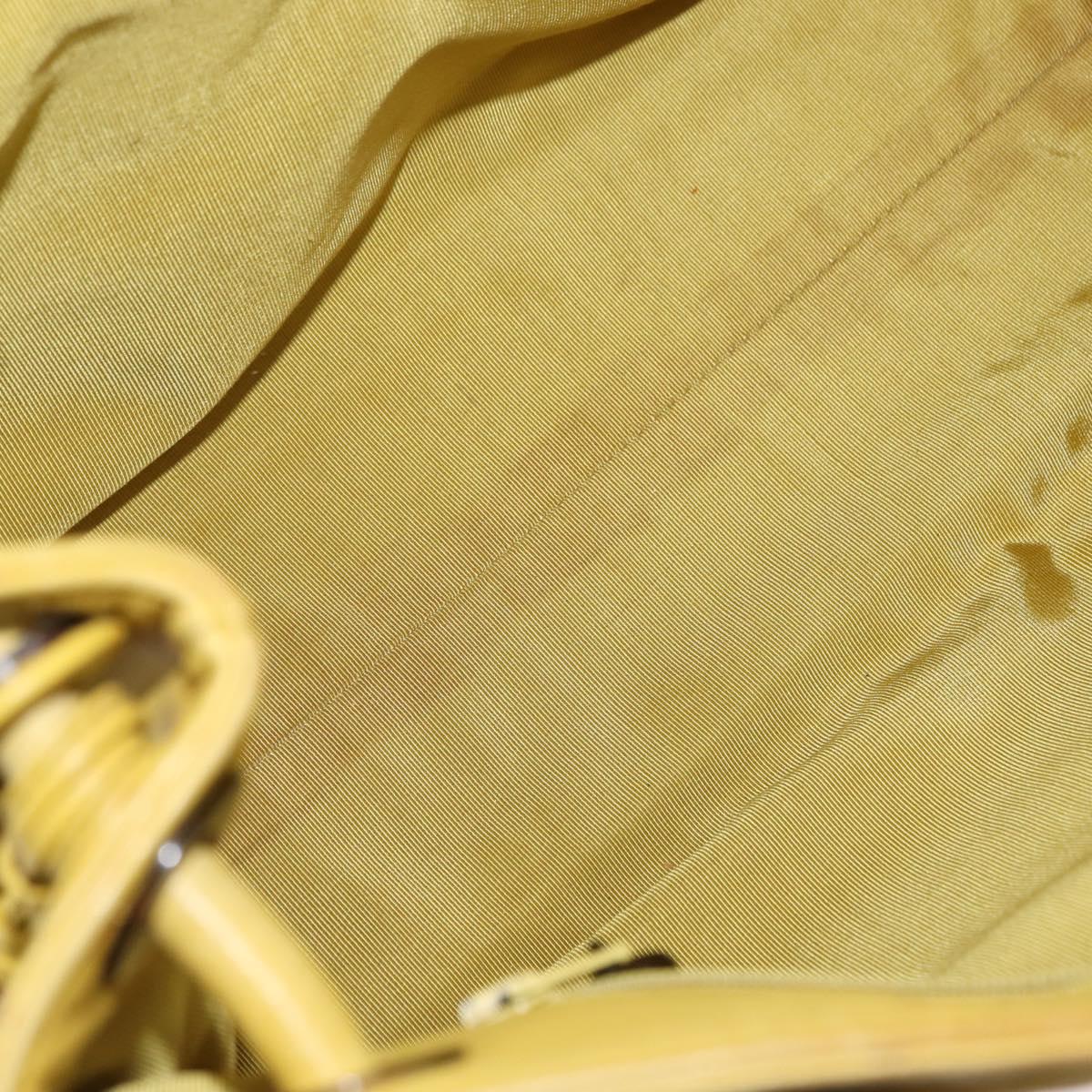 CHANEL COCO Mark Shoulder Bag Leather Yellow CC Auth hk3101