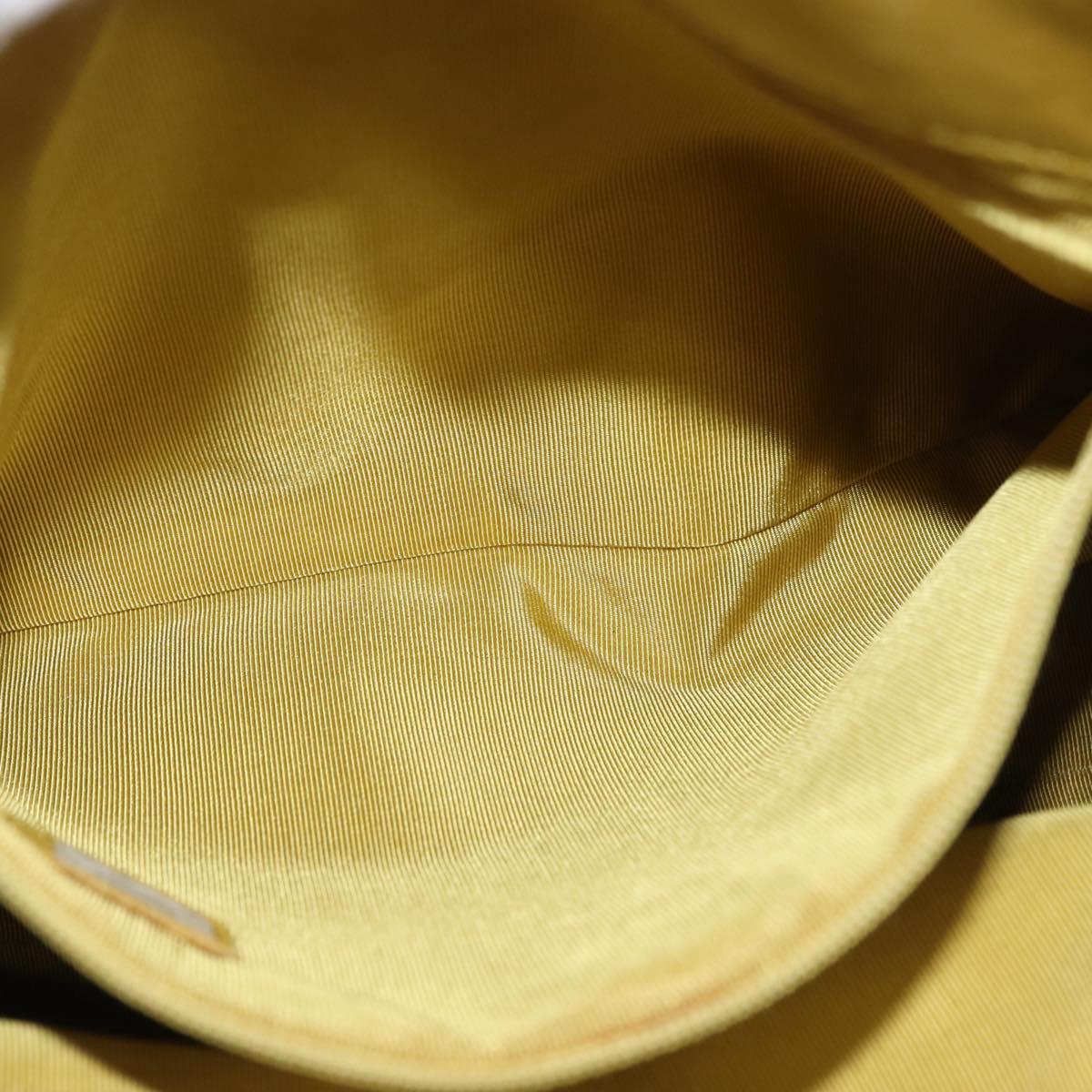 CHANEL COCO Mark Shoulder Bag Leather Yellow CC Auth hk3101