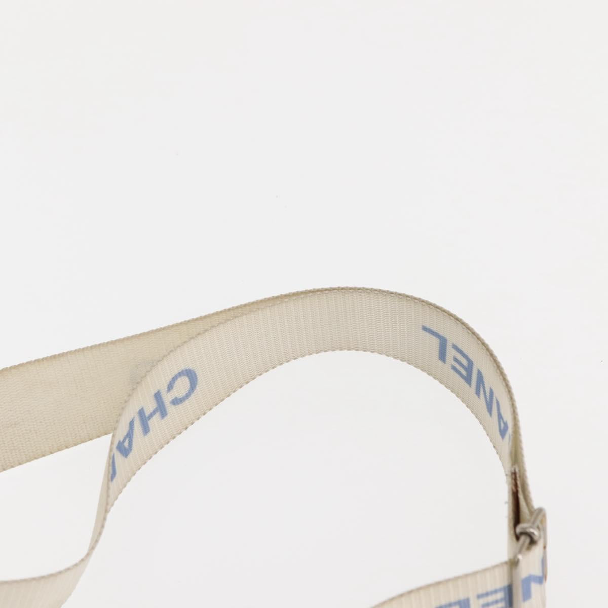 CHANEL Sports Shoulder Bag Nylon Gray Silver CC Auth hk3103