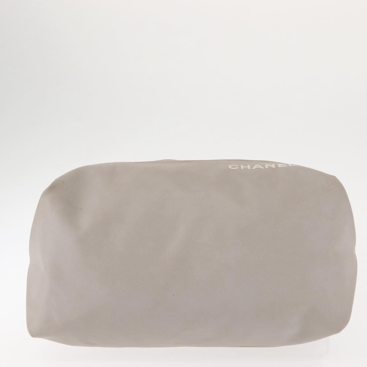 CHANEL Sports Shoulder Bag Nylon Gray Silver CC Auth hk3103