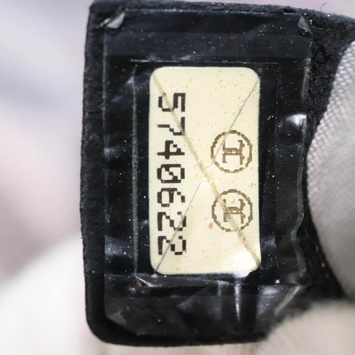 CHANEL Sports Shoulder Bag Nylon Gray Silver CC Auth hk3103