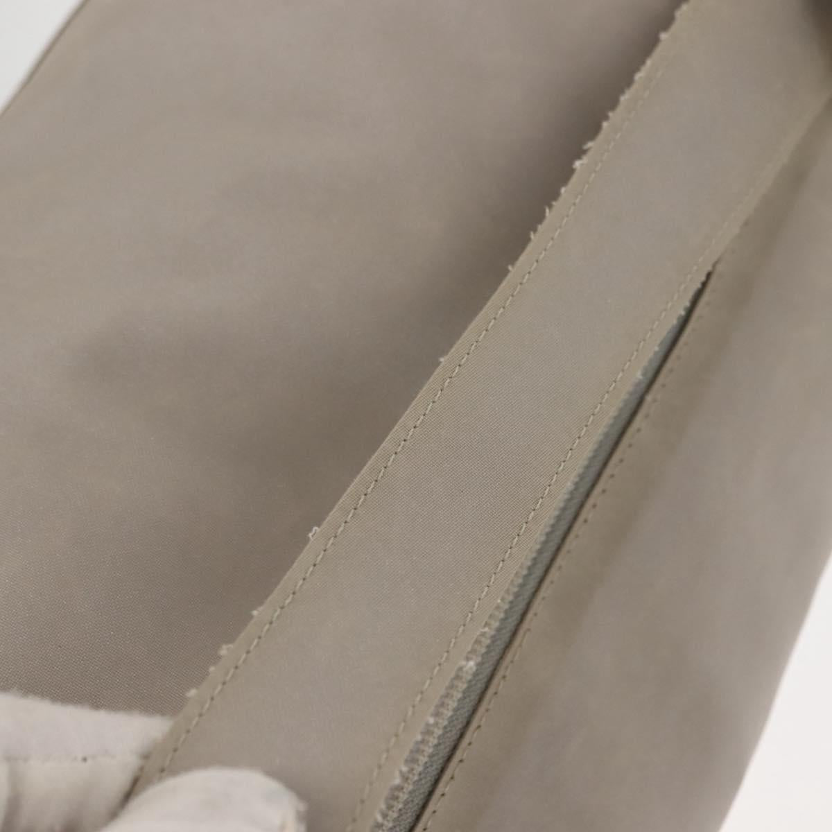 CHANEL Sports Shoulder Bag Nylon Gray Silver CC Auth hk3103