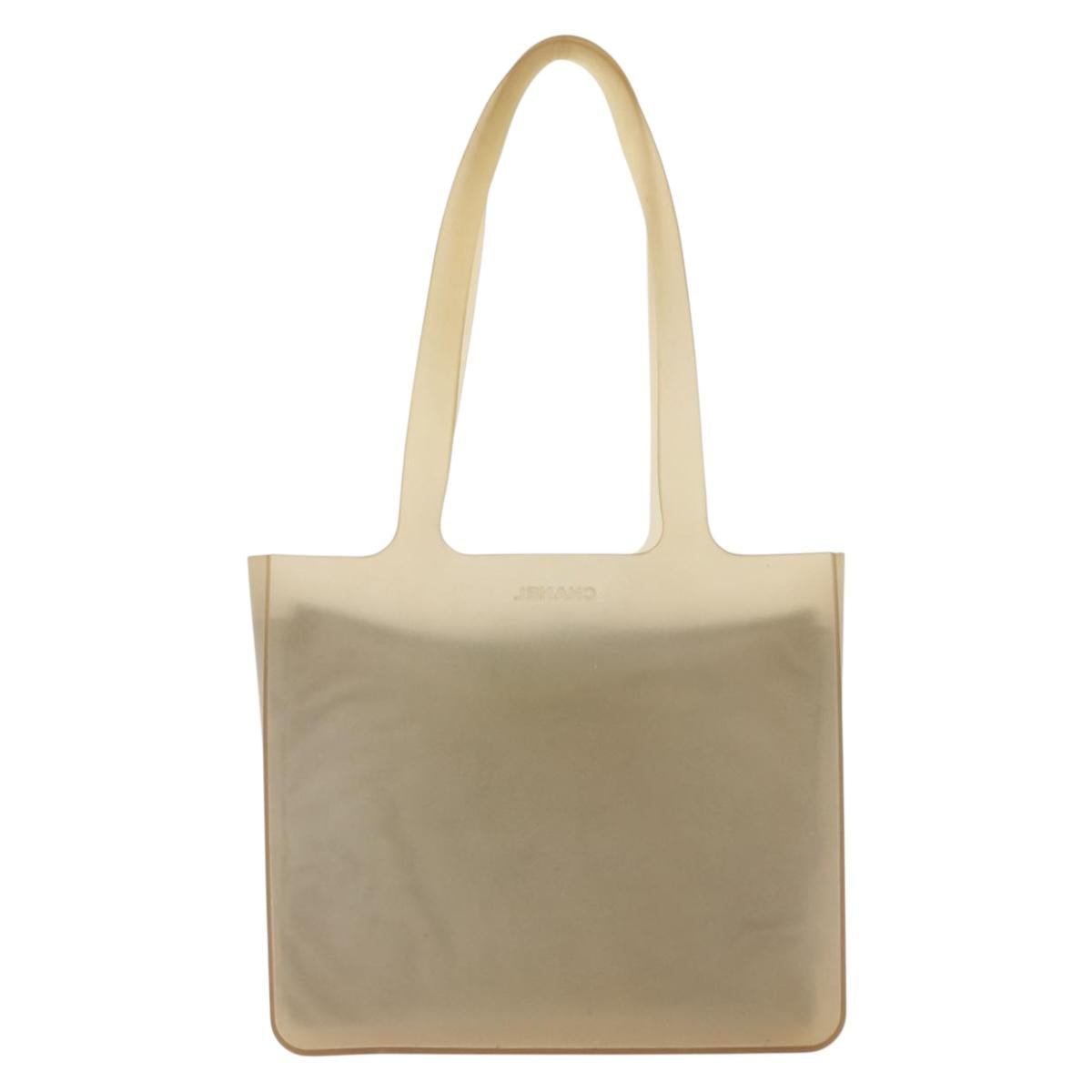 CHANEL Hand Bag rubber Gray CC Auth hk3106