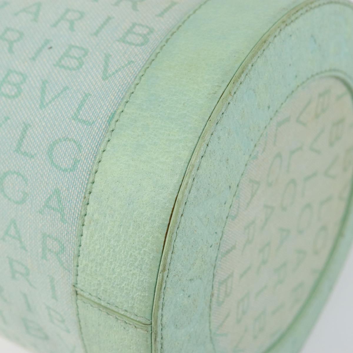 BVLGARI Logo mania Shoulder Bag Canvas Leather Green Emerald Auth hk3109