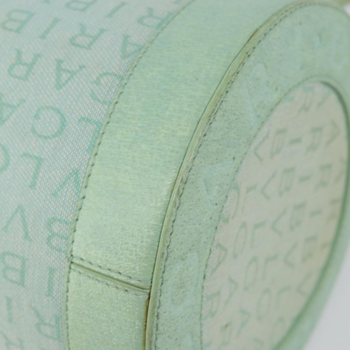 BVLGARI Logo mania Shoulder Bag Canvas Leather Green Emerald Auth hk3109