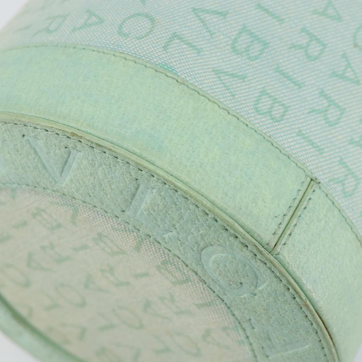 BVLGARI Logo mania Shoulder Bag Canvas Leather Green Emerald Auth hk3109