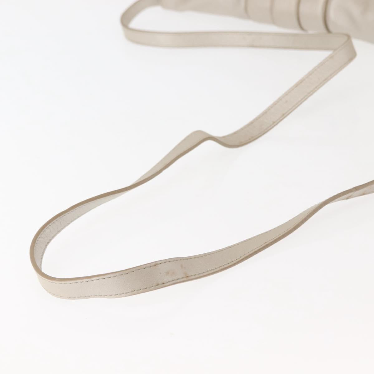 BVLGARI Chandra Shoulder Bag Leather Silver Gold Auth hk3110