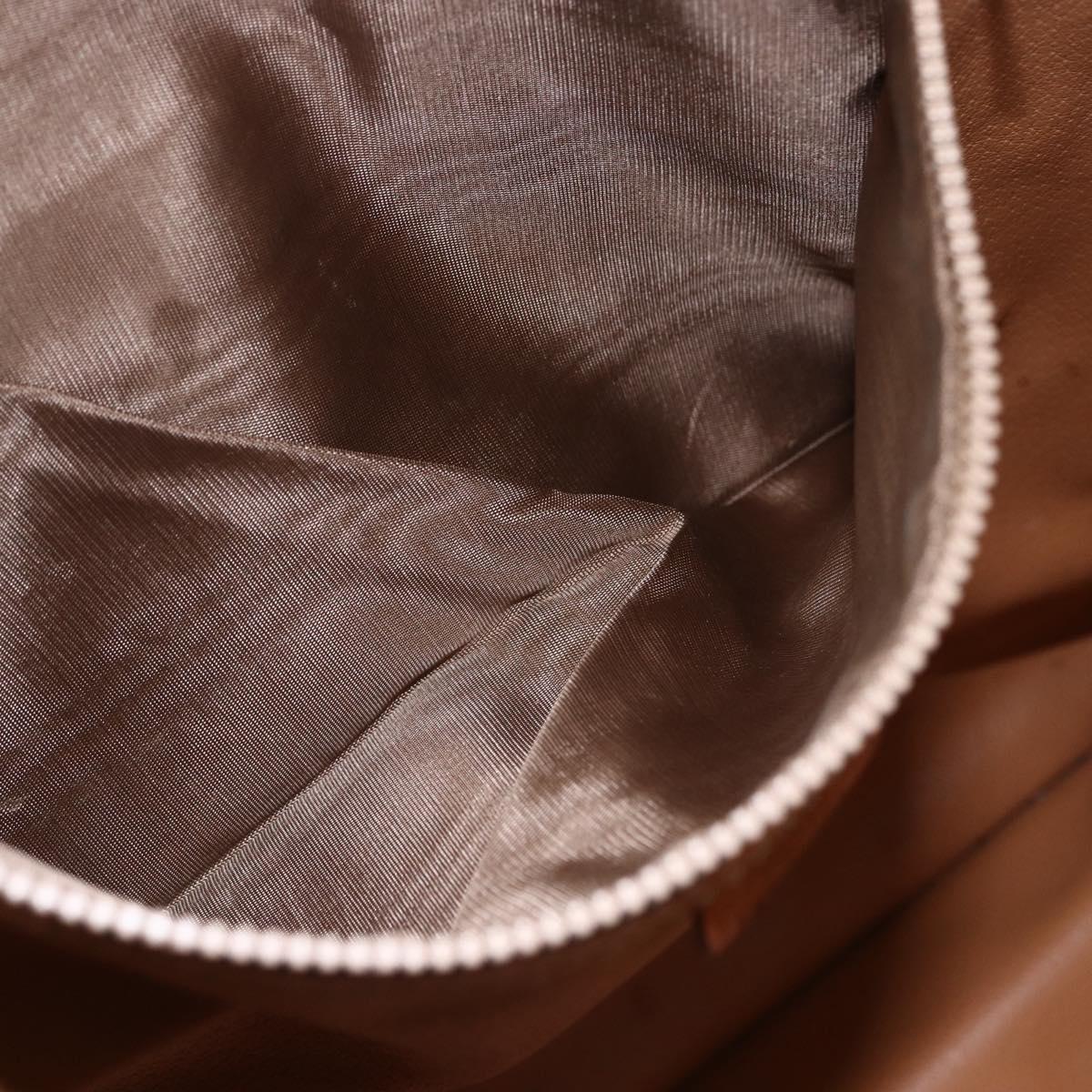 CELINE Macadam Canvas Hand Bag PVC Leather Beige Gold Auth hk3111