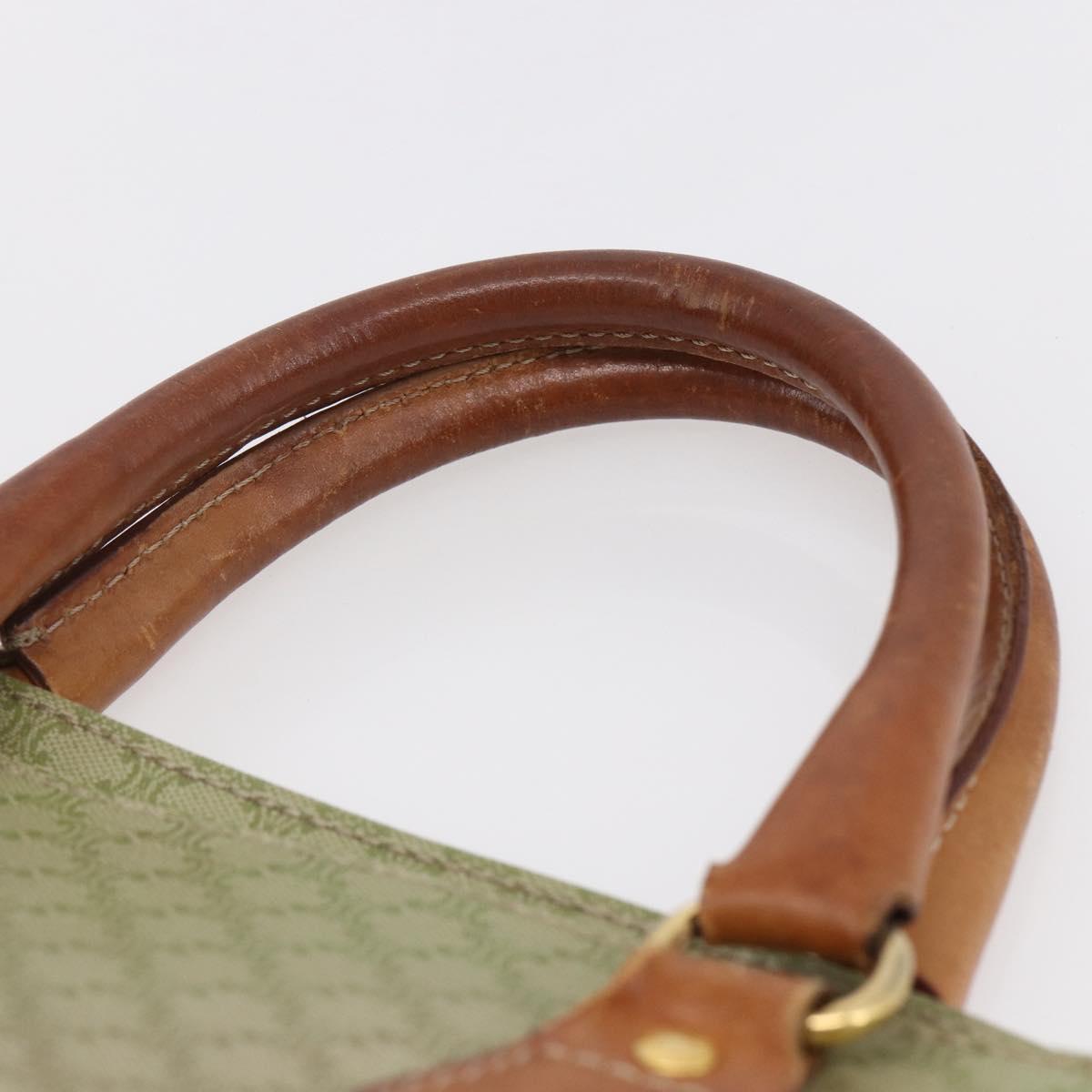 CELINE Macadam Canvas Hand Bag PVC Leather Beige Gold Auth hk3111
