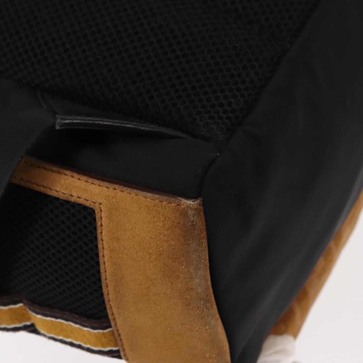 FENDI Zucca Canvas Backpack Black Silver Auth hk3119