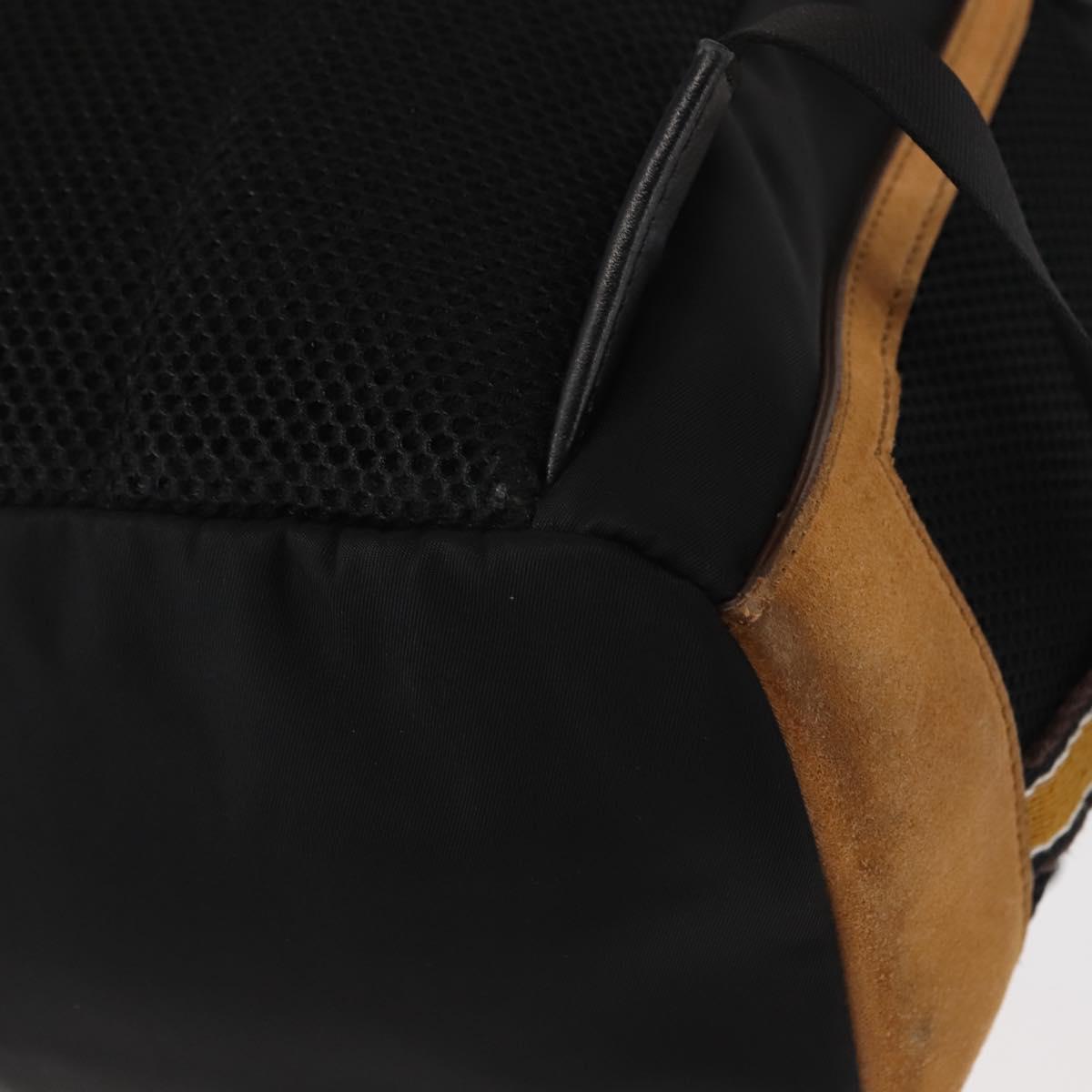 FENDI Zucca Canvas Backpack Black Silver Auth hk3119