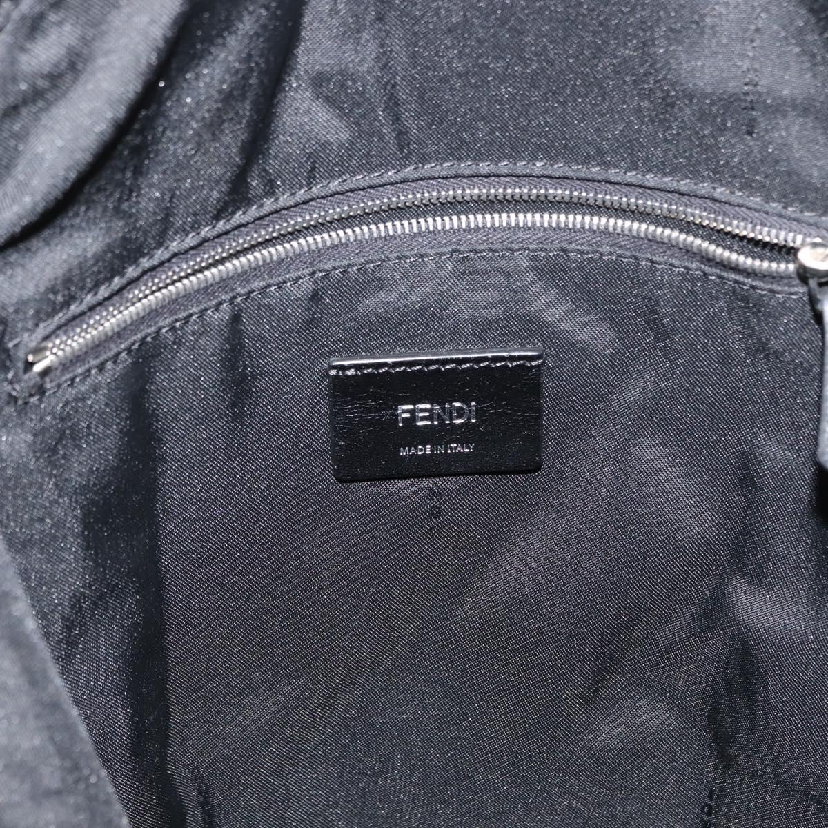 FENDI Zucca Canvas Backpack Black Silver Auth hk3119