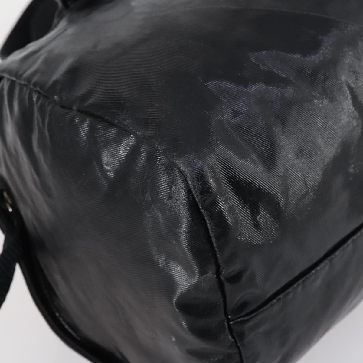 CHANEL Sports Boston Bag PVC Canvas Black Silver CC Auth hk3120