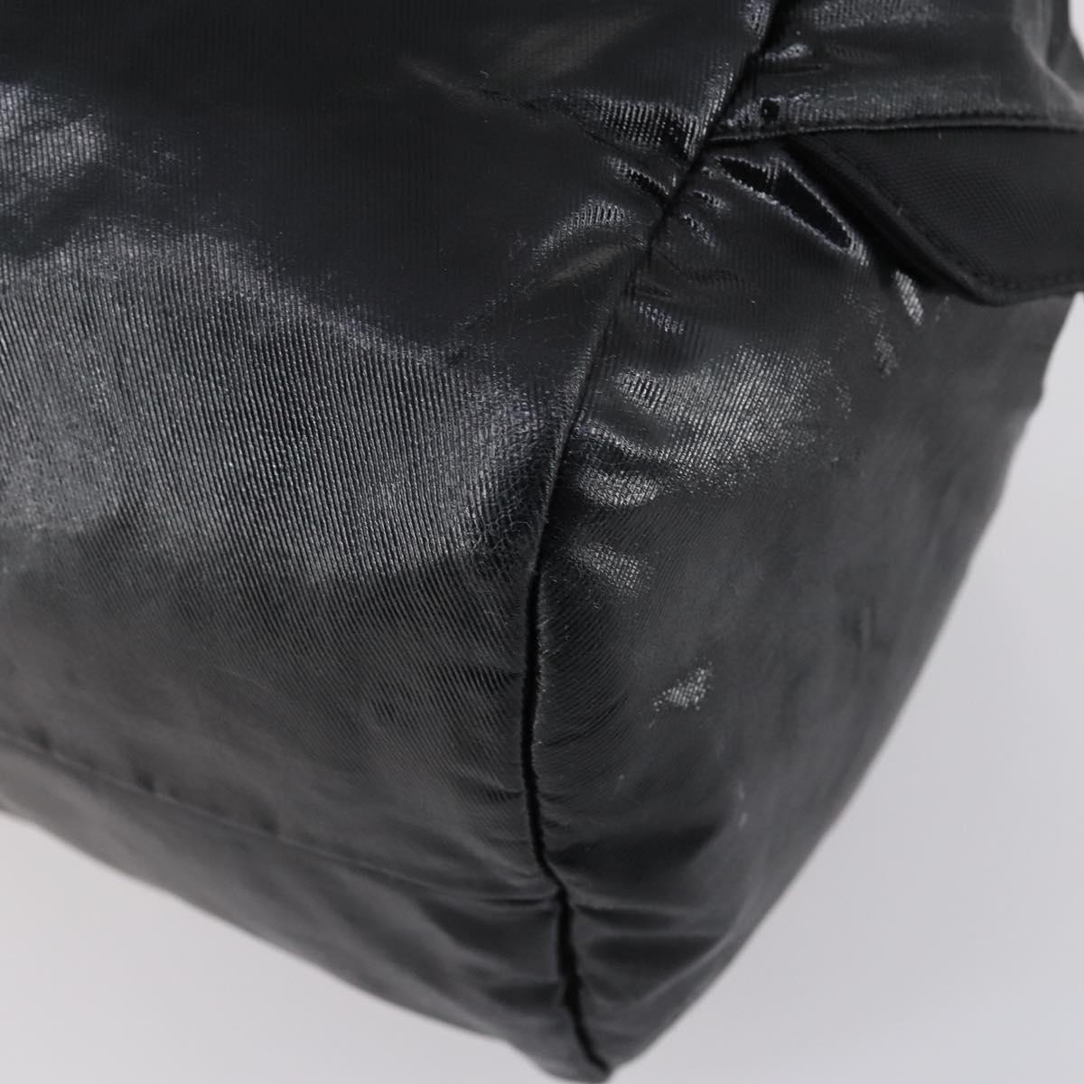 CHANEL Sports Boston Bag PVC Canvas Black Silver CC Auth hk3120