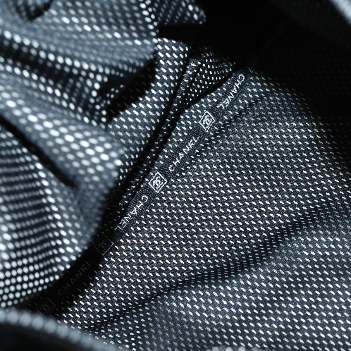 CHANEL Sports Boston Bag PVC Canvas Black Silver CC Auth hk3120