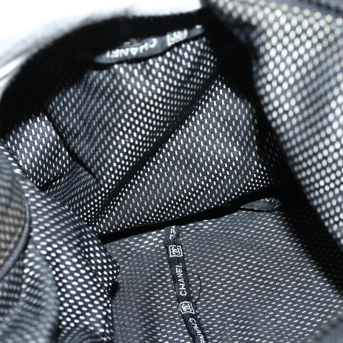 CHANEL Sports Boston Bag PVC Canvas Black Silver CC Auth hk3120