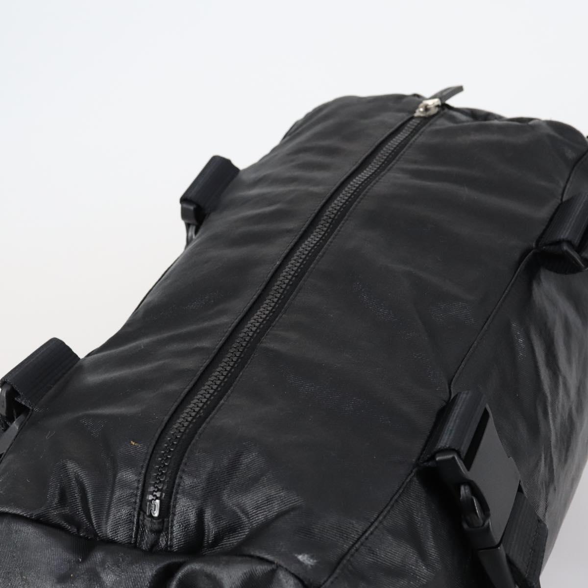 CHANEL Sports Boston Bag PVC Canvas Black Silver CC Auth hk3120