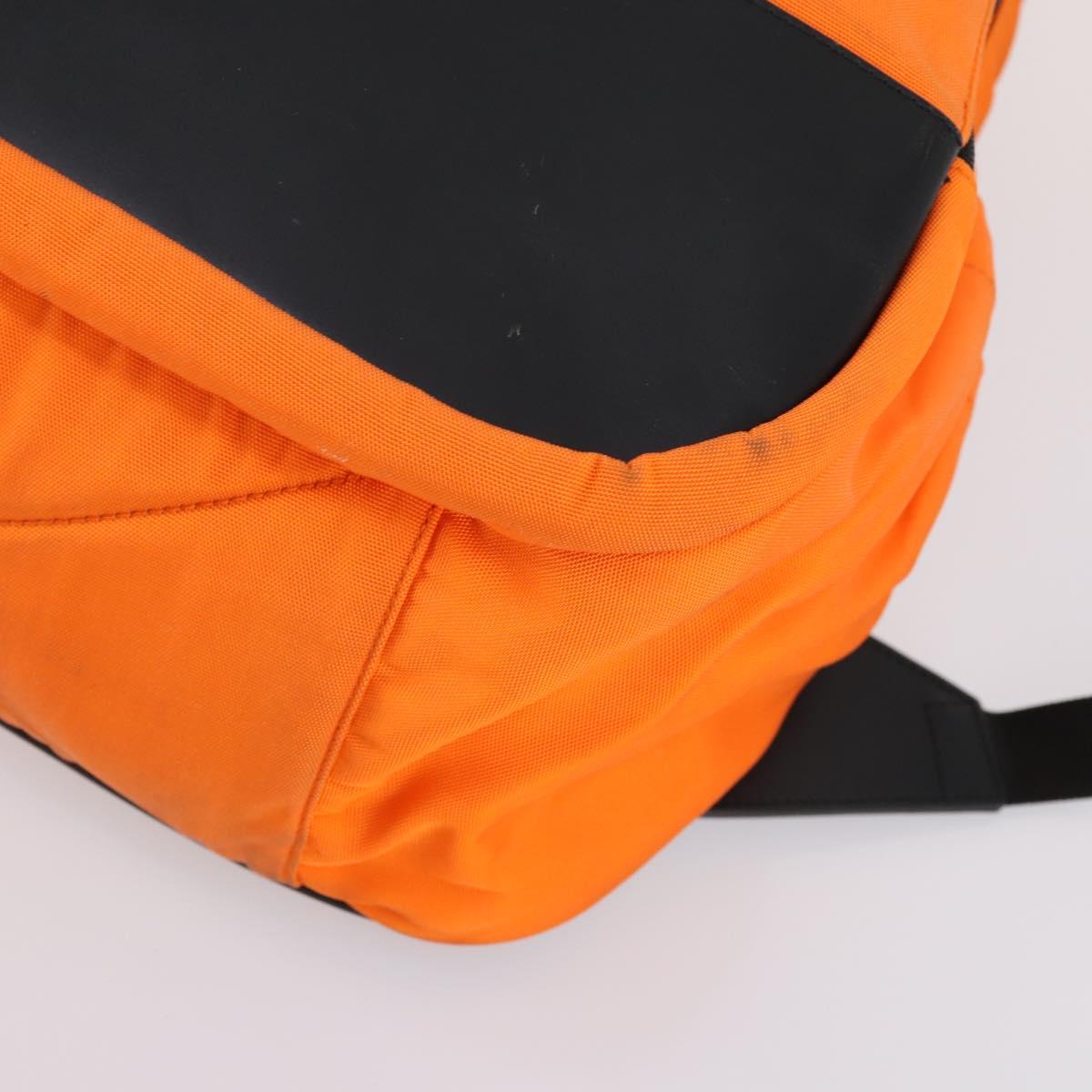 GUCCI Backpack Nylon Orange Silver Auth hk3123