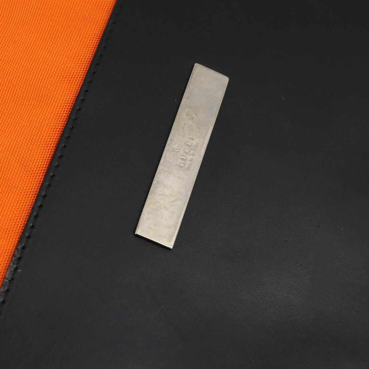 GUCCI Backpack Nylon Orange Silver Auth hk3123