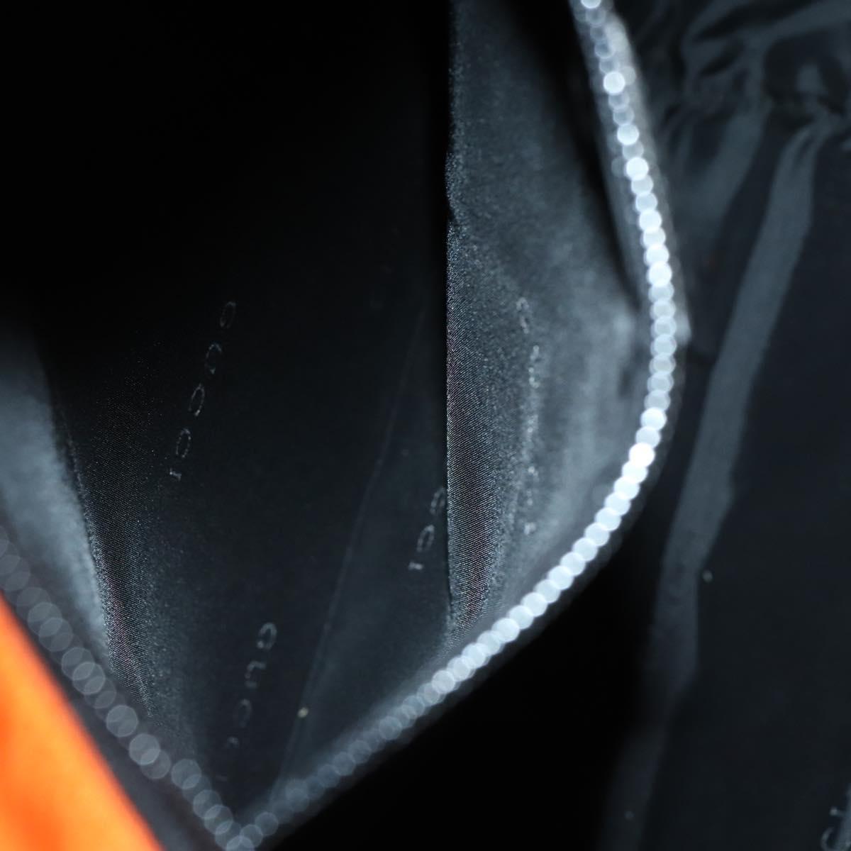 GUCCI Backpack Nylon Orange Silver Auth hk3123