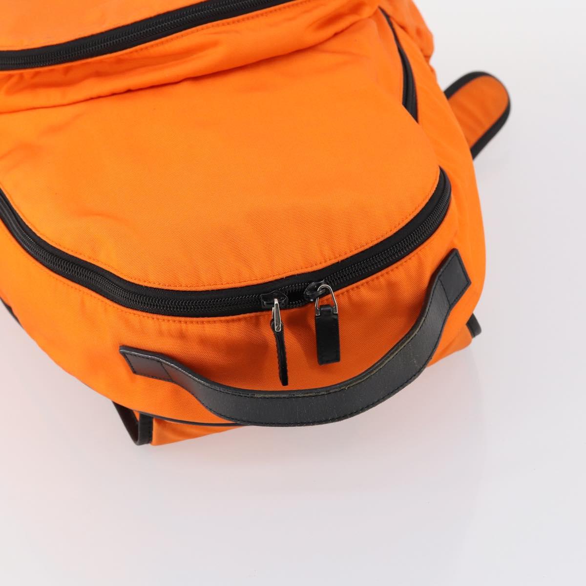 GUCCI Backpack Nylon Orange Silver Auth hk3123