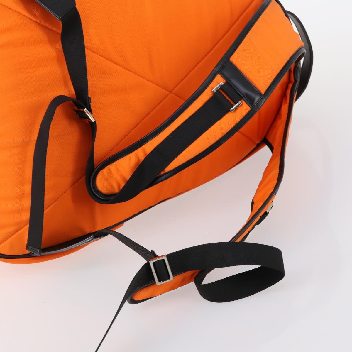 GUCCI Backpack Nylon Orange Silver Auth hk3123