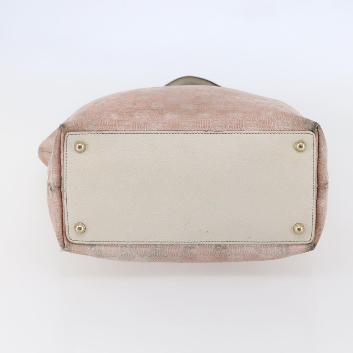GUCCI GG Canvas Tote Bag Pink Gold 120836 Auth hk3124