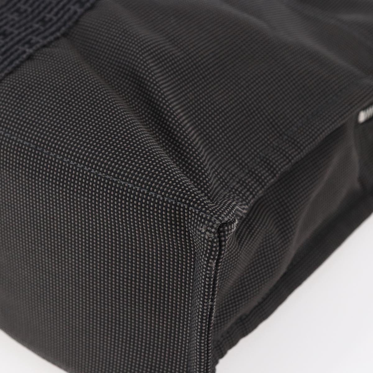 HERMES Her Line MM Hand Bag Canvas Gray Auth hk3126