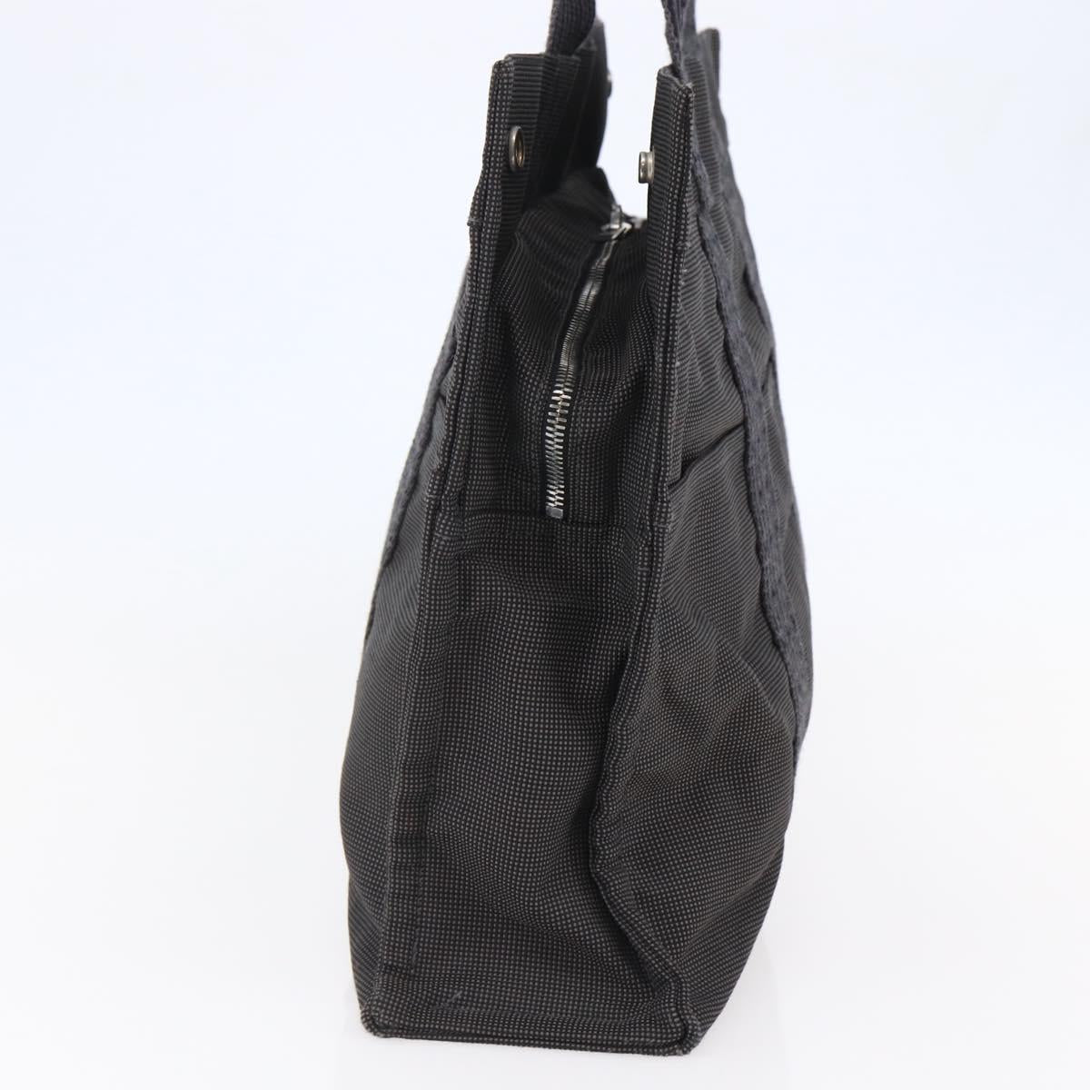 HERMES Her Line MM Hand Bag Canvas Gray Auth hk3126