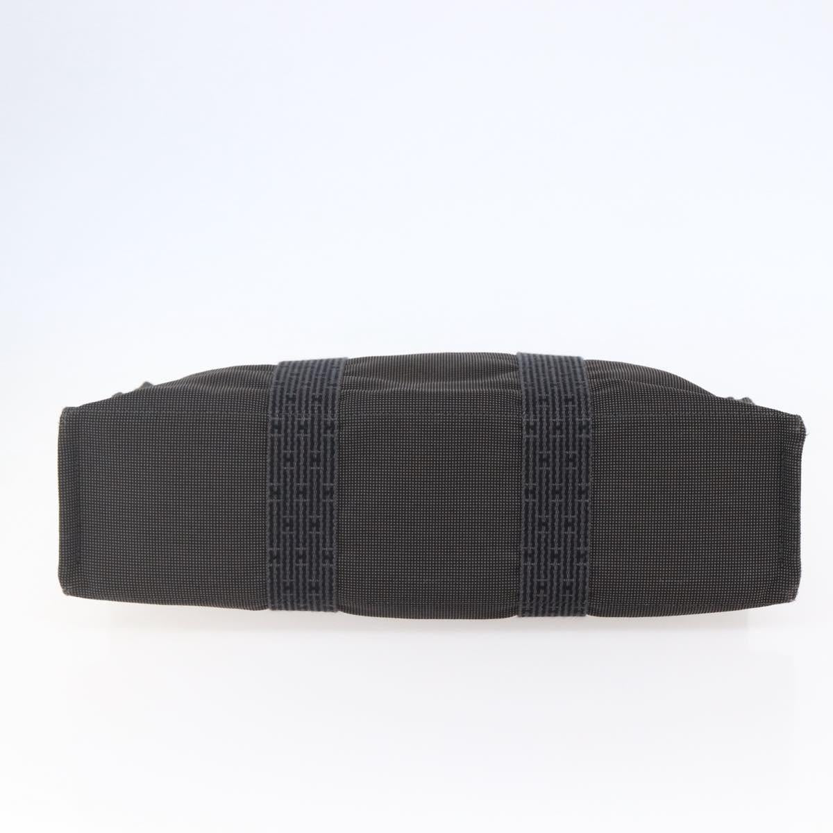 HERMES Her Line MM Hand Bag Canvas Gray Auth hk3126