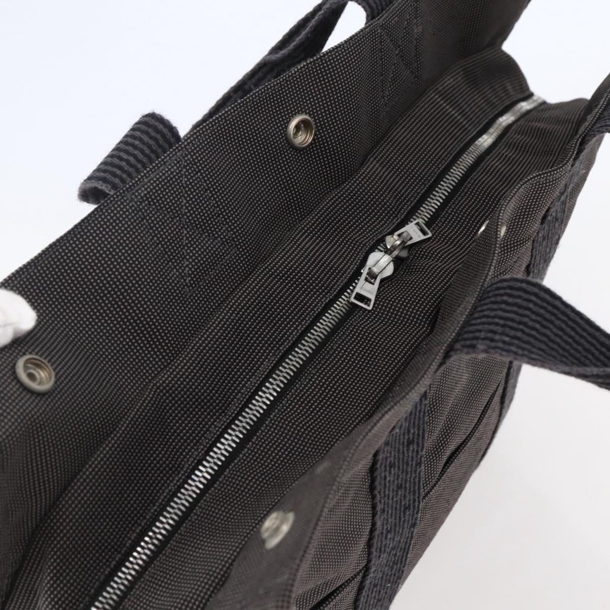 HERMES Her Line MM Hand Bag Canvas Gray Auth hk3127