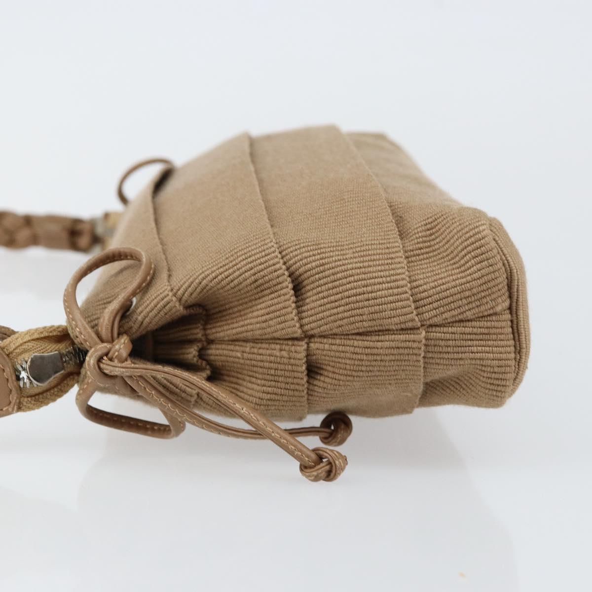 Salvatore Ferragamo Vala Shoulder Bag Nylon Beige Silver Auth hk3128