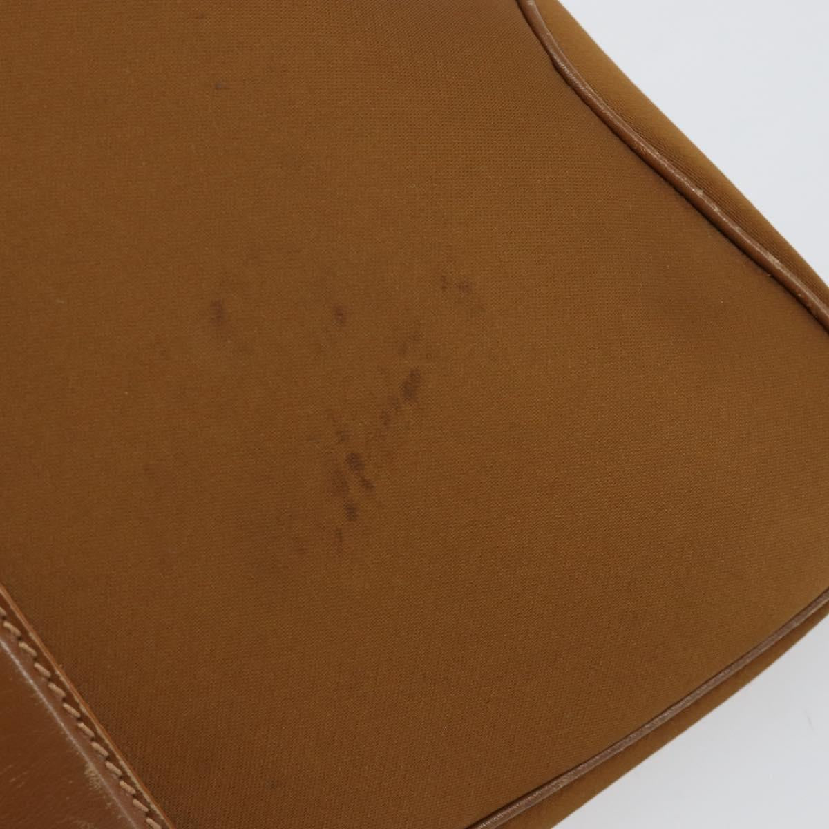 Salvatore Ferragamo Shoulder Bag Nylon Brown Silver Auth hk3129